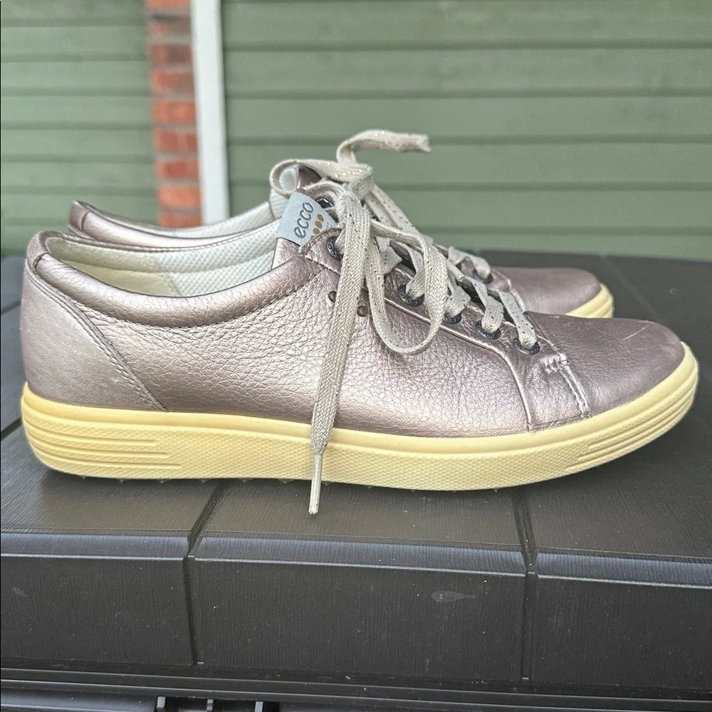 Ecco Shoes Hydromax Casual Sneakers Leather Lace Up in pewter bronze shade
